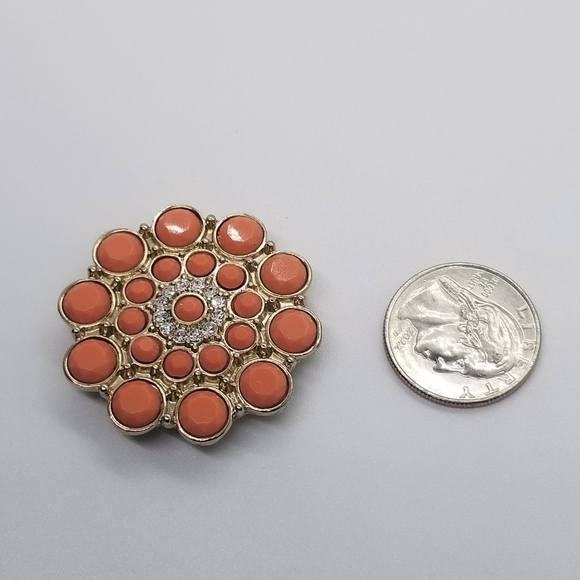 Premier Design enhancer pendant pin brooch light orange on gold tone - Picture 6 of 6